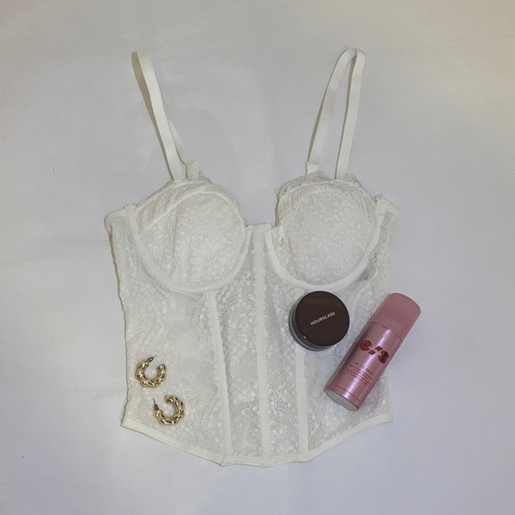 fourteen twelve Tops - Elegant White Lace Crop Top